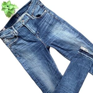 Anthropologie Citizens of Humanity CoH Rocket High Rise Jeans Raw Hem Ankle 26